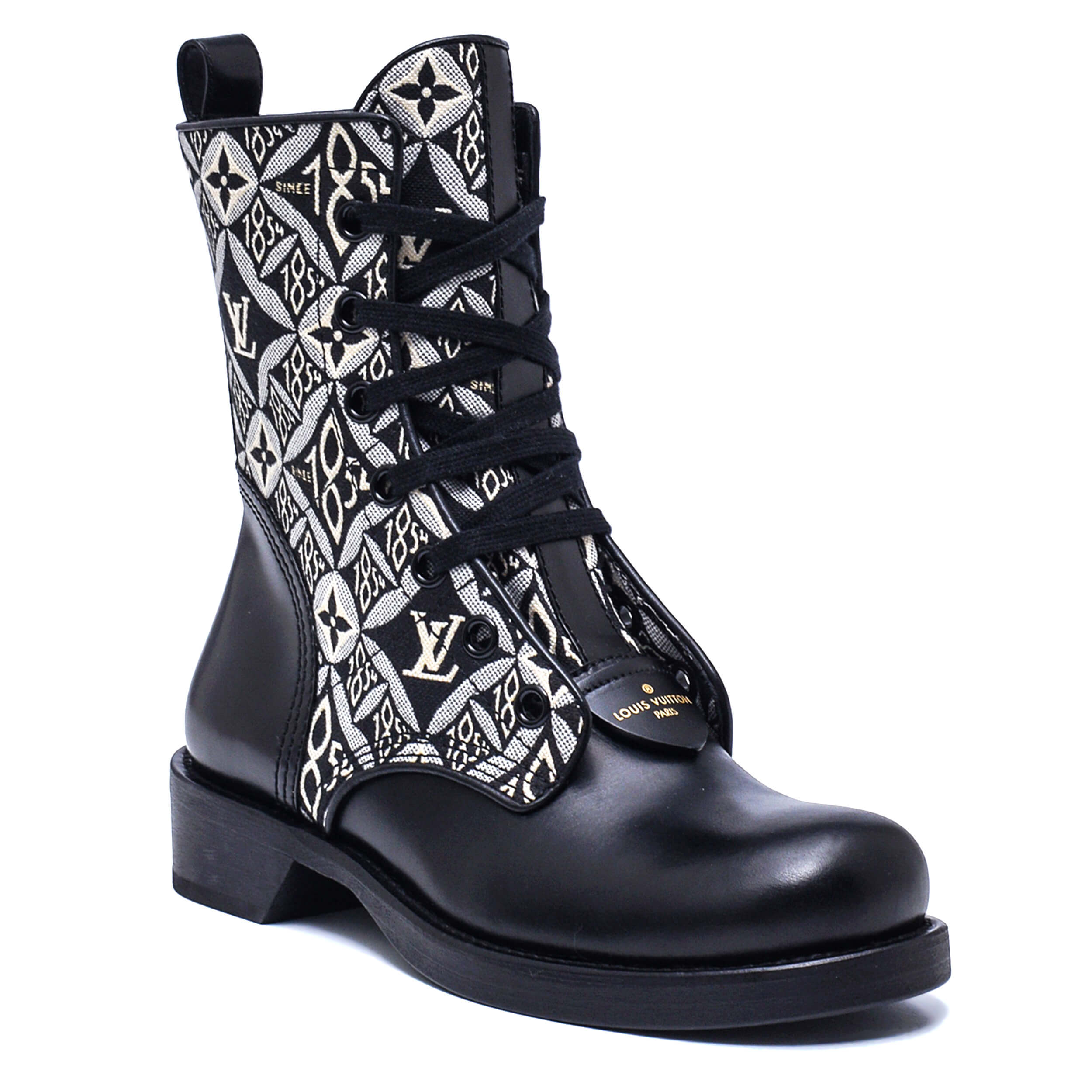 Louis Vuitton - Black Bota Militar Plana 1854 Metropolis Flat Ranger Boots / 38